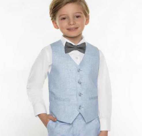 5-piece Gentleman Tweed Suit In Powder Blue For Toddler Boys (For 2 To ...
